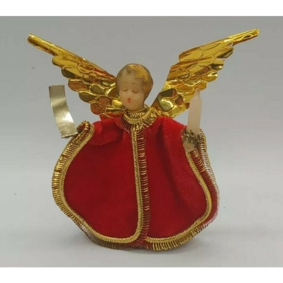 VINTAGE KOESTEL WAX ANGEL CHRISTMAS ORNAMENT 3 1/2" West Germany collectable - Picture 2 of 5